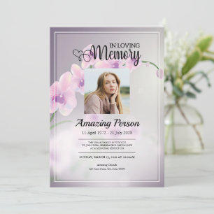 Cherry blossom Funeral order of service Invitation