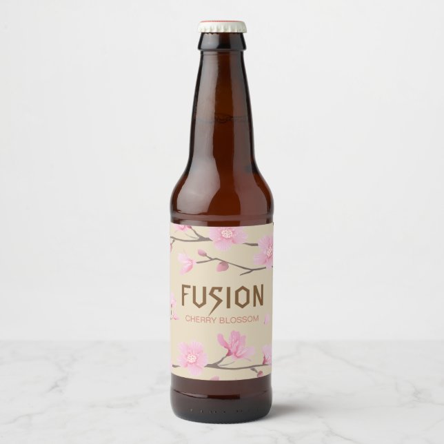 Cherry Blossom - FUSION Beer Bottle Label (Front)