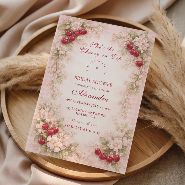 Cherry Blossom Garden Romance Bridal Shower Invitation (Creator Uploaded)