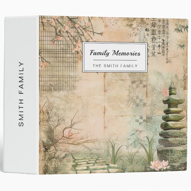 Cherry Blossom Garden Scene (2) Binder (Front/Spine)