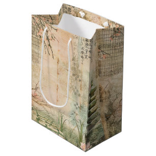 Cherry Blossom Garden Scene (2) Medium Gift Bag