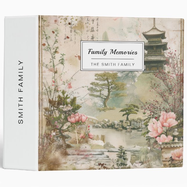 Cherry Blossom Garden Scene (3) Binder (Front/Spine)