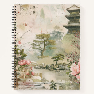 Cherry Blossom Garden Scene (3) Notebook