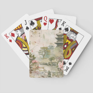 Cherry Blossom Garden Scene (3) Playing Cards