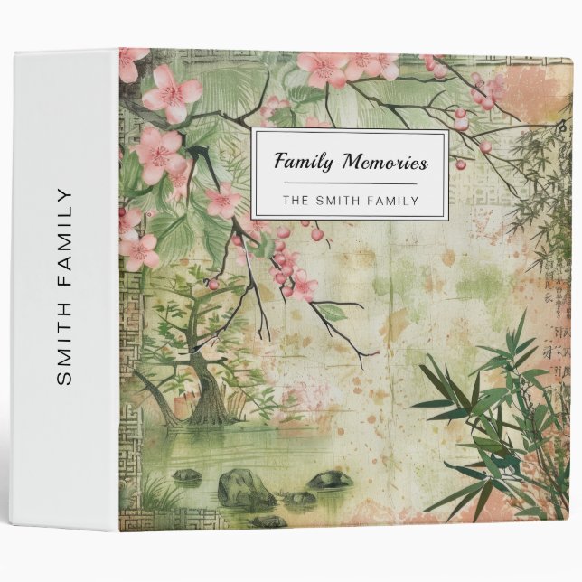 Cherry Blossom Garden Scene (5) Binder (Front/Spine)