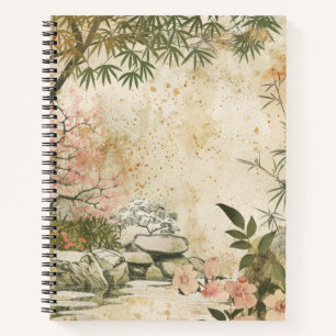 Cherry Blossom Garden Scene (8) Notebook