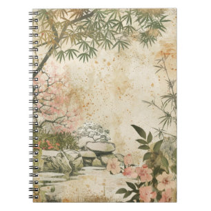 Cherry Blossom Garden Scene (8) Notebook