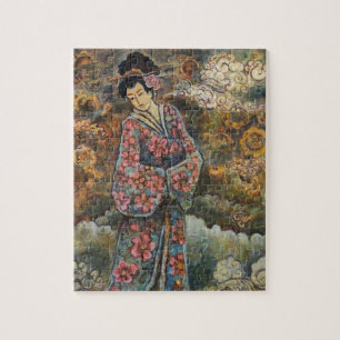 Cherry Blossom Geisha, Fine Art Products Jigsaw Puzzle