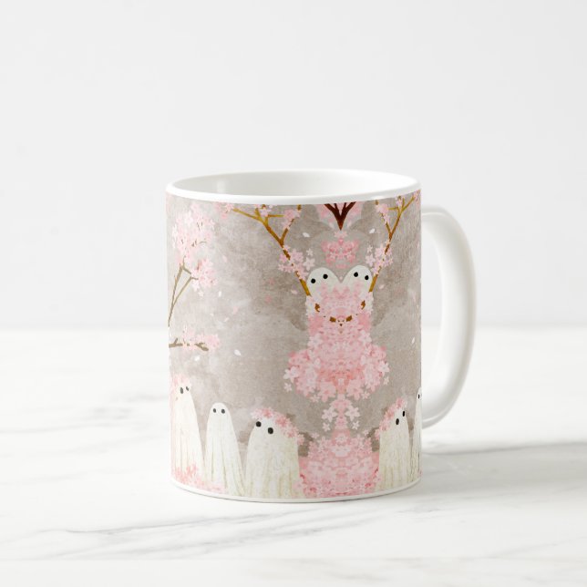 Cherry Blossom Ghosts Coffee Mug (Front Right)