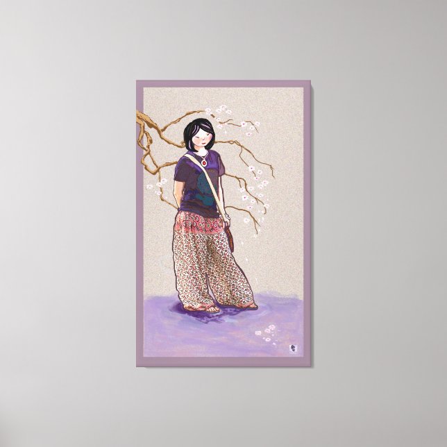 cherry blossom girl mauve pink version canvas print (Front)