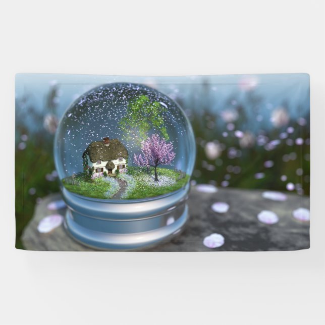 Cherry Blossom Globe Banner (Horizontal)
