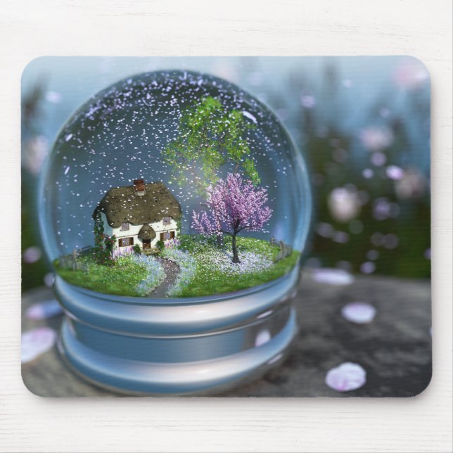 Cherry Blossom Globe Mousepad (Front)