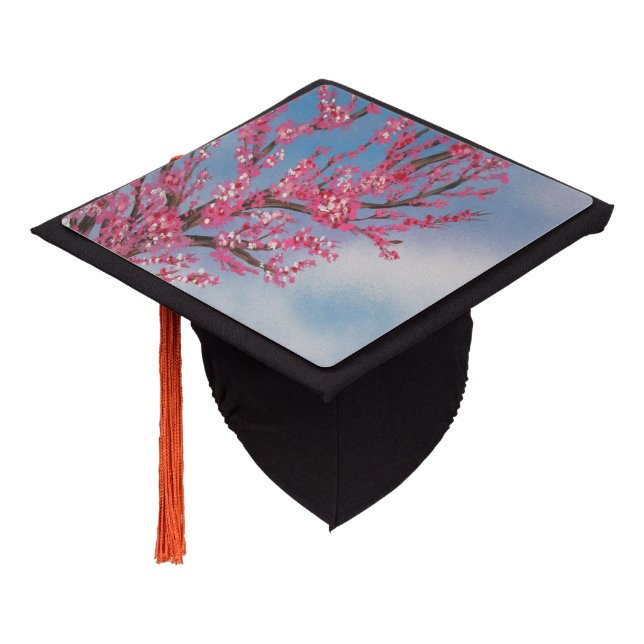 Cherry Blossom Graduation Cap Topper (Angled)