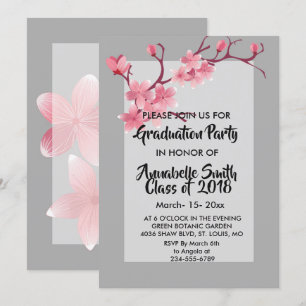 Cherry Blossom   Graduation Invitation