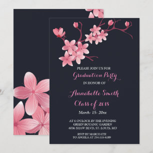 Cherry Blossom Graduation Party Invitation
