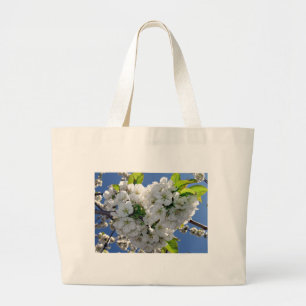 Cherry blossom heart large tote bag
