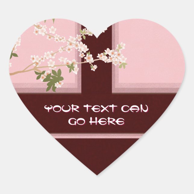Cherry Blossom Heart Stickers (Front)