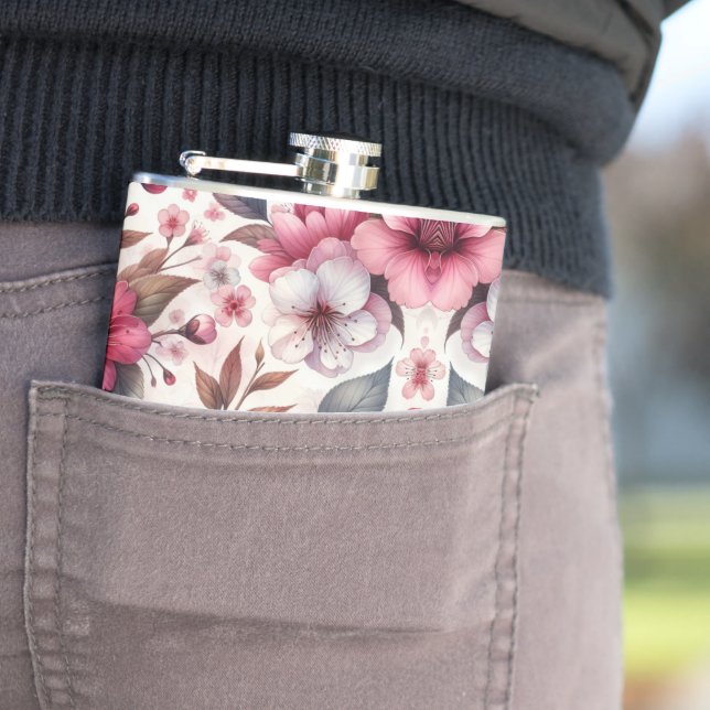 Cherry Blossom Hip Flask (In Situ)