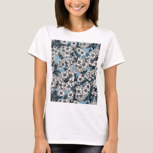 Cherry blossom in blue and white T-Shirt