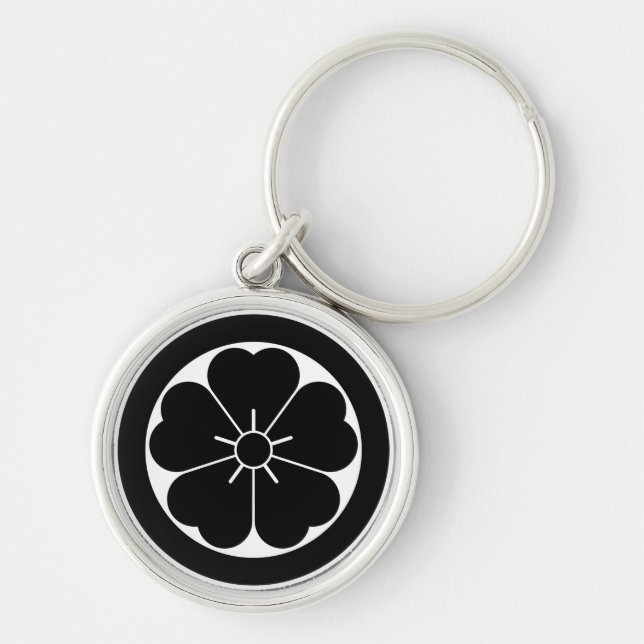 Cherry blossom in circle keychain (Front)