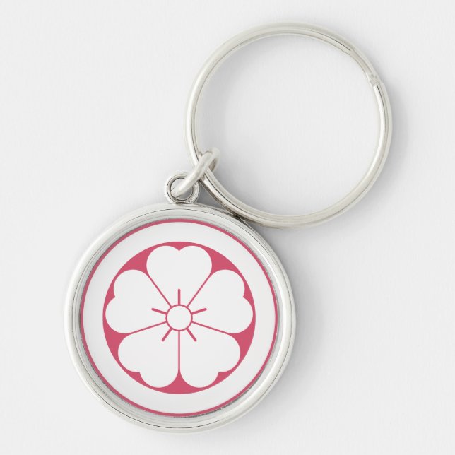Cherry blossom in circle keychain (Front)