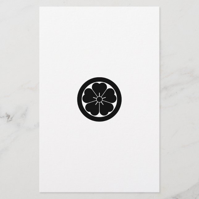 Cherry blossom in circle stationery (Front)