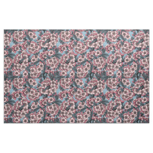 Cherry blossom in pink and blue fabric