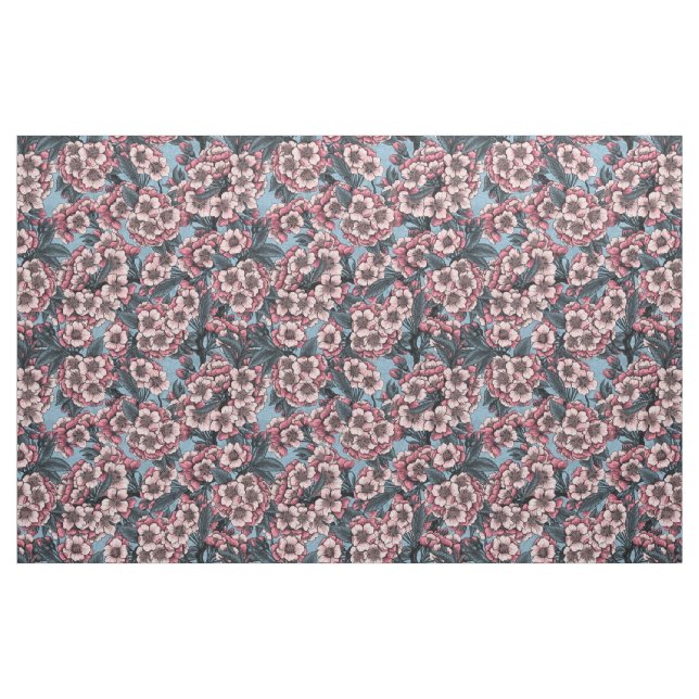 Cherry blossom in pink and blue fabric (Fat Quarter)