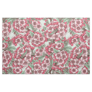 Cherry blossom in pink and mint fabric