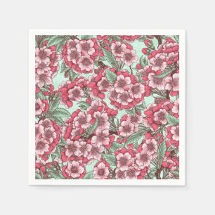 Cherry blossom in pink and mint napkin