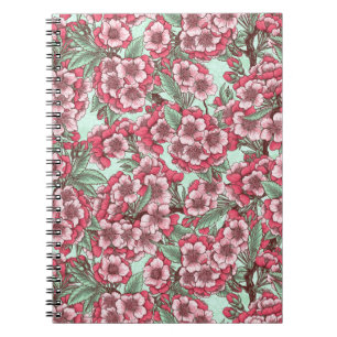 Cherry blossom in pink and mint notebook