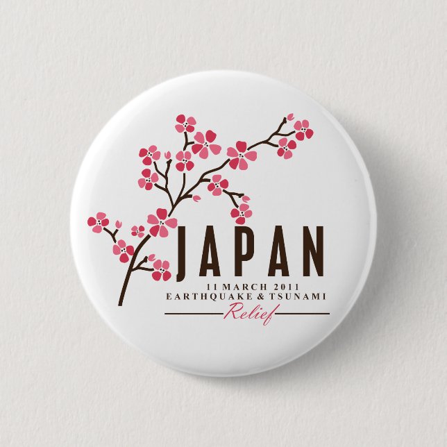 CHERRY BLOSSOM - JAPAN 2 INCH ROUND BUTTON (Front)