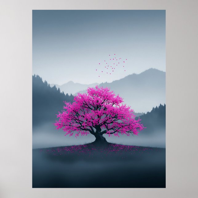 Cherry Blossom Japan Art Poster (Front)