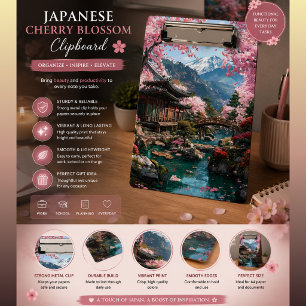 Cherry Blossom Japanese Elegant Gold Wedding cases Mini Clipboard