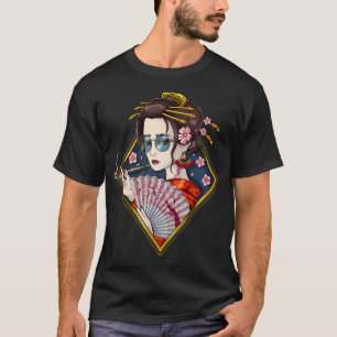 Cherry Blossom Japanese Geisha T-Shirt