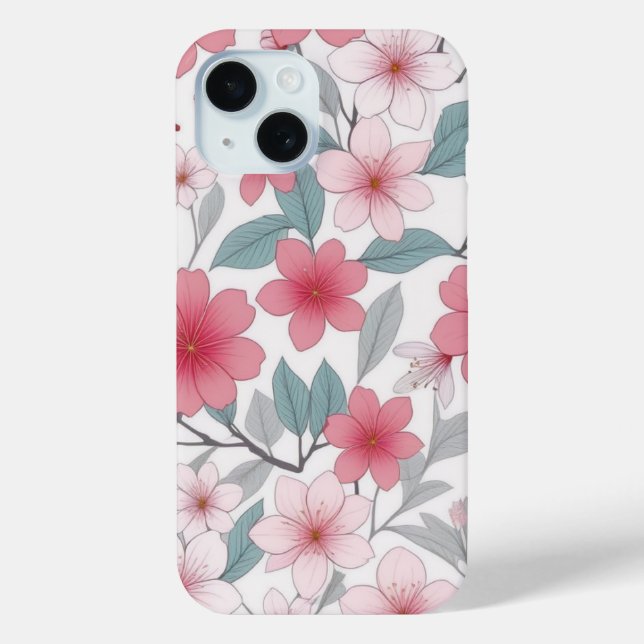Cherry Blossom Japanese Pink Sakura Pattern Case-Mate iPhone Case (Back)