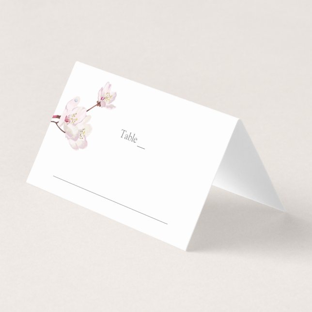 Cherry Blossom Japanese Sakura Wedding Place Card (Front)