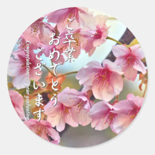 Cherry blossom "Kawazu-Zakura"  Classic Round Sticker