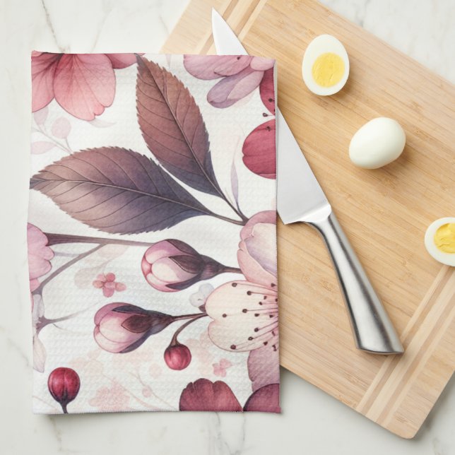 Cherry Blossom Kitchen Towel (Quarter Fold)