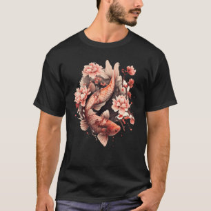 Cherry Blossom Koi Carp Fish Japanese Sakura Graph T-Shirt
