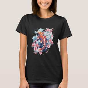 Cherry Blossom Koi Carp Fish Japanese Sakura Graph T-Shirt