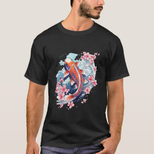 Cherry Blossom Koi Carp Fish Japanese Sakura Graph T-Shirt