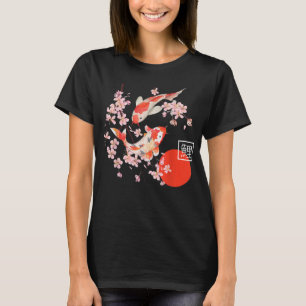 Cherry Blossom Koi Carp Fish Japanese Sakura Graph T-Shirt
