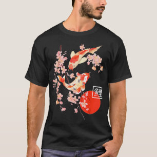 Cherry Blossom Koi Carp Fish Japanese Sakura T-Shirt