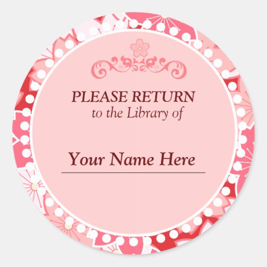 Cherry Blossom Library Ex-Libris Label
