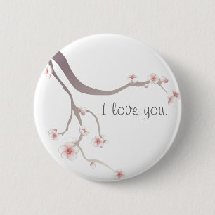 Cherry Blossom Love... 2 Inch Round Button