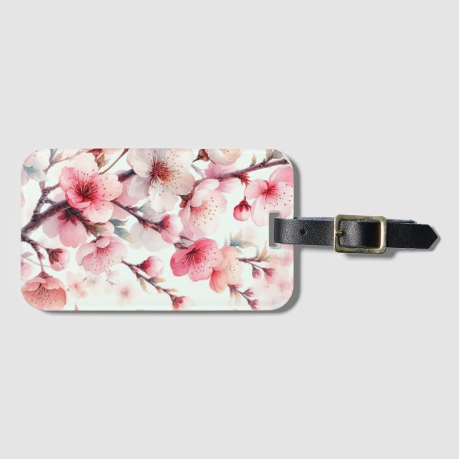 Cherry Blossom Luggage Tag (Front Horizontal)