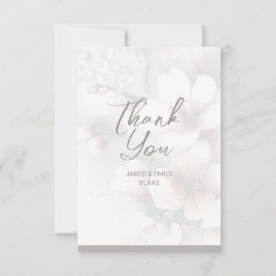 Cherry Blossom Mariage Carte de remerciements Mono
