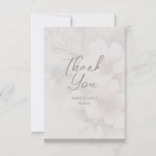 Cherry Blossom Mariage Carte de remerciements Mono