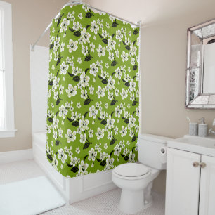 CHERRY BLOSSOM (MATCHA GREEN) Shower Curtain
